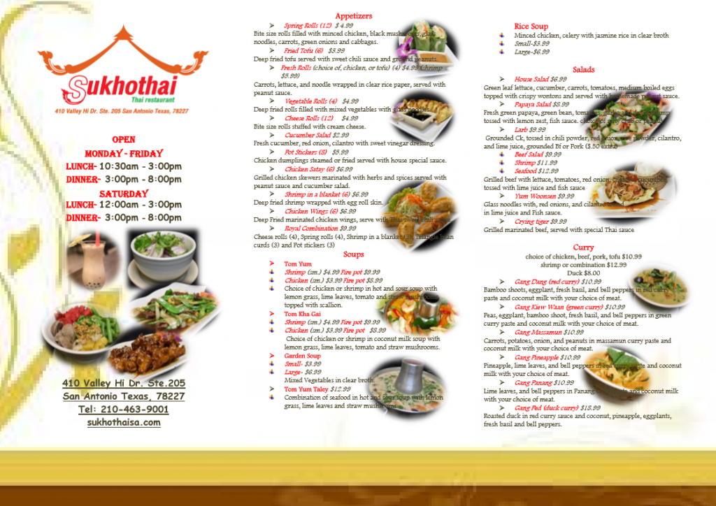 ToGo Menu – Sukhothai Restaurant